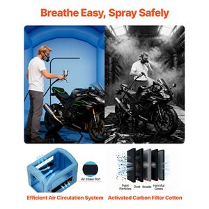 Cabine de peinture gonflable 9,84 x 8,2 x 8,2 pieds avec souffleur puissant 550W et système de filtration d'air, cabine de pulvérisation gonflable publicitaire pour toiture - Product Image 2