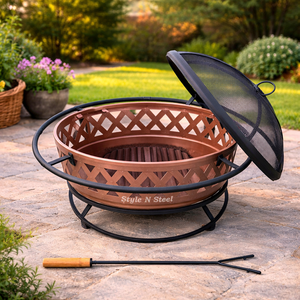 Classical <b>Fire</b> <b>Pit</b> Heat Resistant Paint Freestanding Design Coal/Wood Burning Outdoor & BBQ - Product Image 1