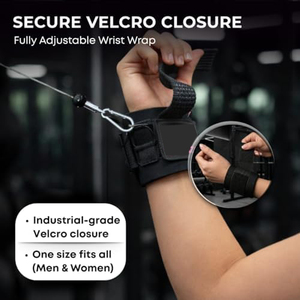 Lifting Straps With Double D Rings Dual D Ring Wrist Straps For Weightlifting Deadlift & <b>Cable</b> Machine Workouts Non-Slip Straps - Product Image 4
