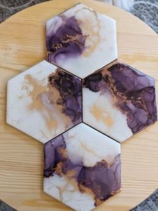 Decorative Vintage Resin <b>Coaster</b> Set with 5mm Thickness for Seasonal Festive <b>Table</b> Arrangement and Styling - Product Image 3