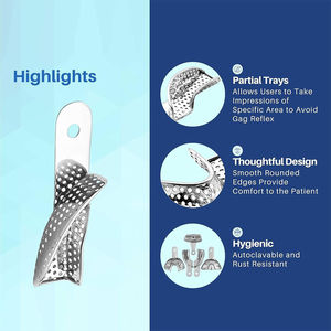 Bandeja dental de acero inoxidable aprobada por la fábrica con orificios, bandeja de impresión dental de aluminio de Grip Surgical - Product Image 6