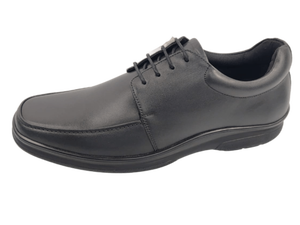 Chaussures derby pour homme en cuir véritable noir, bout rond, lacets, respirantes, légères, semelle en caoutchouc, solides, toutes saisons - Product Image 2