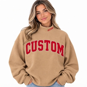 Wholesale Rate Latest Design <b>Women</b> Oversized Baggy Style <b>Lightweight</b> Solid Color Mockneck <b>Sweatshirt</b> For Outdoor Wear - Product Image 1
