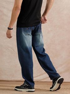 Pantalones Vaqueros de Mezclilla para Hombre, 100% Algodón, Ecológicos, Corte Holgado, Pierna Ancha, Lavado Medio, Azul Vintage, Casuales - Product Image 2