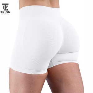 Shorts Deportivos para Mujer, Shorts de Entrenamiento y Running, Poliéster y Spandex, Cintura Alta, Transpirables, Elásticos, para Yoga - Product Image 1