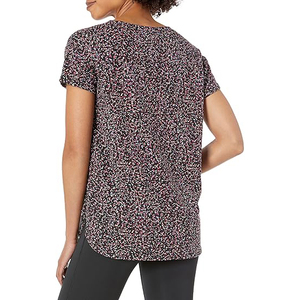 Camisetas de Cuello Redondo para Mujer en Tonos Cálidos, al por Mayor, de Poliéster/Algodón, Estilo Urbano Holgado, Verano, Secado Rápido, Ecológicas - Product Image 2