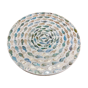 Hermoso Posavasos Redondo con Incrustaciones de Conchas Marinas, Centro de Mesa Decorativo, Plato para Servir, Venta al por Mayor - Product Image 2