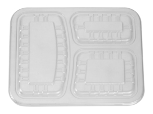 Black Plastic 3-Compartment <b>Takeaway</b> Food <b>Container</b> Disposable Minimalist Design - Product Image 5
