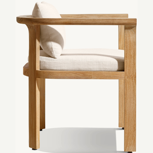 Chaise individuelle en teck durable avec accoudoirs, idéale pour l'extérieur, dotée d'un coussin en mousse confortable et de qualité supérieure – Offre spéciale - Product Image 3