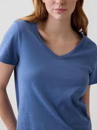 Camisetas Deportivas de Manga Corta con Cuello en V, Transpirables, de Viscosa/Algodón, para Uso Diario, Ajuste Delgado, Tejido Sólido Teñido, para Mujer - Product Image 1