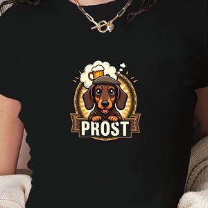 Dachshund con cerveza Camiseta corta de moda para mujer - Product Image 1