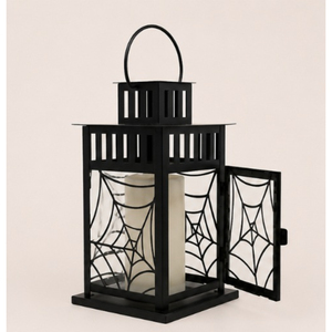 Wholesale Halloween Metal Iron <b>Lantern</b> with Spiderweb Black Candle Holder for Indoor Outdoor Home Decor And Party Supplies - Product Image 4