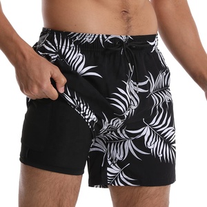QUICK DRY 2024 shorts homme vente en gros OEM service motif personnalisé imprimé mens maillots de bain séchage rapide shorts de plage avec poches - Product Image 1