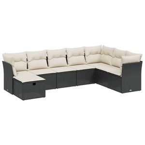 Conjunto de Sofás Modulares Grandes para Jardín, en Poliratán Negro y Acero, Muebles Modernos para Exteriores - Product Image 2