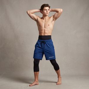 กางเกงกีฬาผู้ชายแบบ 2 in 1 รุ่น Fitness Ready พร้อมกางเกงรัดรูปในตัว ใส่สบาย เหมาะสำหรับออกกำลังกาย วิ่ง เทรนนิ่ง และเล่นกีฬาในยิม - Product Image 1