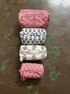 Embroidered Cotton Cosmetic Bag Set With Zipper Closure Portable <b>Makeup</b> Organizer Bohemian Style Toiletry Bags - Product Image 4