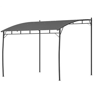 Pergola Gazebo da Giardino 3x3m con Telaio in Metallo Grigio per Ville e Cortili - Product Image 1
