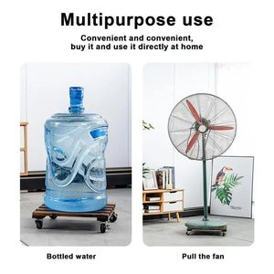 Support à plantes en bois avec roulettes, chariot à plantes carré roulant pour pots d'intérieur et d'extérieur, support à plantes en bois pour salon et balcon - Product Image 3