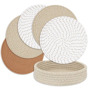Trivets de Yute Reciclado Hechos a Mano al por Mayor |   Posavasos de Fibra Natural de la India - Product Image 4