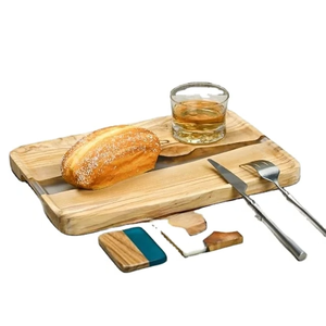 Bandeja de servir ovalada de madera Oak Meadow, diseño minimalista sólido, hecha a mano para fiestas, juego de bandejas de servir de madera minimalista - Product Image 3