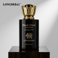 Flacon de parfum noir personnalisé, flacon de parfum rond en verre vide, 50 ml, 100 ml, flacon de parfum de luxe avec emballage en boîte