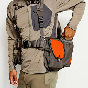Gilet de chasse Upland avec sangles réglables, poche pour cartouches, orange fluo, confortable - Product Image 4