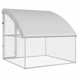 Cage pour chien en acier argenté de 6,56 x 6,56 x 6,56 pieds avec rangement - Product Image 6