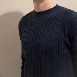 Pull en tricot blanc pour homme, manches longues, couleur unie, laine/acrylique, coupe classique, respirant et à séchage rapide, hiver 2027 - Product Image 4