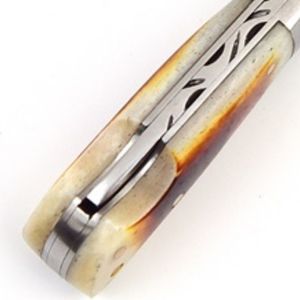 Cuchillos Plegables de Acero de Damasco Hechos a Mano de Primera Calidad con Empuñadura Decorativa de Hueso y Diseño de Bloqueo para Caza y Camping al Aire Libre - Product Image 6