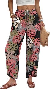 Pantalon palazzo ample imprimé taille mi-haute pour femme, coupe large, idéal pour l'été - Product Image 2