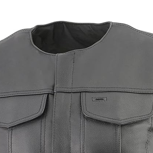 Top Style High Quality Vintage Men's <b>Motorcycle</b> Vest with Button Detail Custom Made Cowhide Leather for Winter <b>Cheap</b> Men - Product Image 6