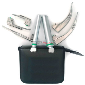 Macintosh Fiber <b>Optic</b> Laryngoscope Set Five Curved Blades Manual Germany Stainless Steel Illumination Intubation Equipment - Product Image 2