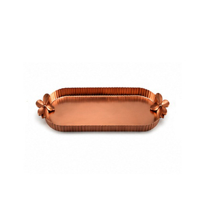 Bandeja de Servicio de Cobre con Asas de Flores, Acabado Pintado, Apta para Lavavajillas, Grado Comercial, Precio Personalizado, Nueva Llegada - Product Image 1