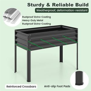 Fioriera rialzata 3-in-1 in metallo nero con copertura a mini serra per giardini e ambienti interni - Product Image 5
