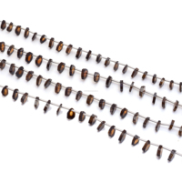 Perles brutes de tourmaline naturelle brune de haute qualité, lisses, 8 pouces, 6x6-7x7 mm, faites à la main, pour la fabrication de bijoux en gros