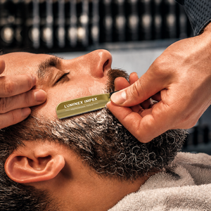 Navaja de Afeitar Recta Vintage Luminex Impex con Mango de Concha de Abulón y Acero al Carbono, Lista para Usar en Barberías y Salones - Product Image 3