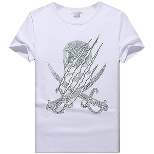 Men’s <b>Black</b> Rhinestone T-Shirt <b>Sparkly</b> Diamond Studded Streetwear Tee Casual Short Sleeve Fashion <b>Top</b> for Party and Night Out - Product Image 2