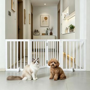 Barriera Moderna Autoportante per Animali Domestici, Cancello in Ferro da 80,3 Pollici per Interni, Impermeabile, con Motivo Animale, per Soggiorno e Ufficio - Product Image 6