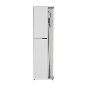 71.3\" White H <b>Broom</b> Storage Closet with One Door Four Shelves <b>and</b> <b>Broom</b> <b>and</b> <b>Mop</b> <b>Holder</b> Closet Accessories - Product Image 6