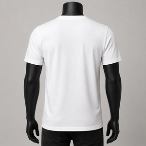 Camiseta Blanca de Manga Corta para Hombre HASH9M INTERNATIONAL, Cuello Redondo, Estilo Casual, 100% Algodón Jersey, Secado Rápido - Product Image 3