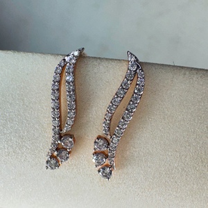 ต่างหูเพชรทรงกลมทองคำโรสโกลด์ 9K |   เครื่องประดับชั้นดีสำหรับผู้หญิง 0.87 กะรัต - Product Image 5