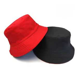 Chapeau Bob Unisexe en Coton Couleur Unie Rouge Noir Décontracté Printemps Été Adulte 56-58CM - Product Image 1