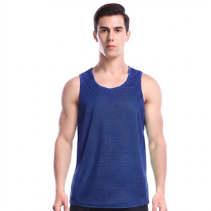 Wholesale Price New Arrivals Factory Price Breathable Plain Dyed <b>Men</b> Sports Mesh Sleeveless Mesh <b>Singlets</b> <b>for</b> <b>Men</b> - Product Image 1