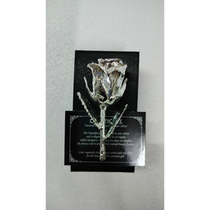 Luxury 24k Gold Dipped Real Rose Handcrafted Silver Plated Preserved Forever Flower Anniversary <b>Valentine</b> Day Wedding Gift <b>Box</b> - Product Image 1