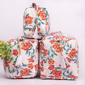 Wholesale Large Capacity Cotton Quilted Block Printed <b>Wash</b> <b>Bag</b> Ideal Gift Handmade Toiletry <b>Bag</b> Cosmetic <b>Bag</b> Block Print Travel - Product Image 2