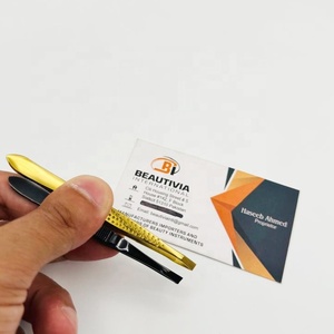 Pinzas Clásicas para Cejas, Antideslizantes, de Acero Inoxidable con Rayas, Punta Inclinada, Herramienta Auxiliar para Pestañas Postizas, Clip para Cejas y Barba - Product Image 4