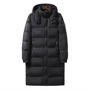 <b>Men's</b> Winter <b>Long</b> <b>Padded</b> Jacket Quilted V-neck Full Length Warm Casual Outdoor <b>Coat</b> Custom Apparel Hip Hop Waterproof - Product Image 4