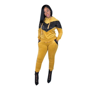 Women Velour Tracksuit Soft Velvet Two Piece <b>Set</b> Comfortable Casual Jogging Suit Zip Up Hoodie And Pants - Product Image 5