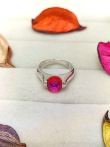 Bague de fiançailles unique en quartz arc-en-ciel, bijou élégant en pierres précieuses colorées, cadeau de mode pour femmes et jeunes filles - Product Image 6