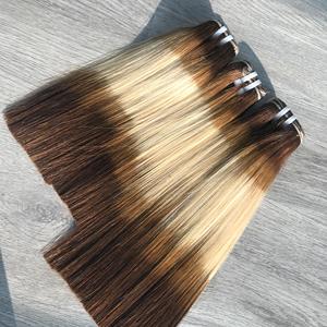 Venta al por mayor de extensiones de cabello humano rubio y marrón de gran calidad de color hueso recto vietnamita de fábrica en Vietnam - Product Image 2